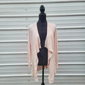 ANN TAYLOR LOFT WOMEN'S CARDIGAN BLUE LONG SLEEVE OPEN FRONT Wool Blend M